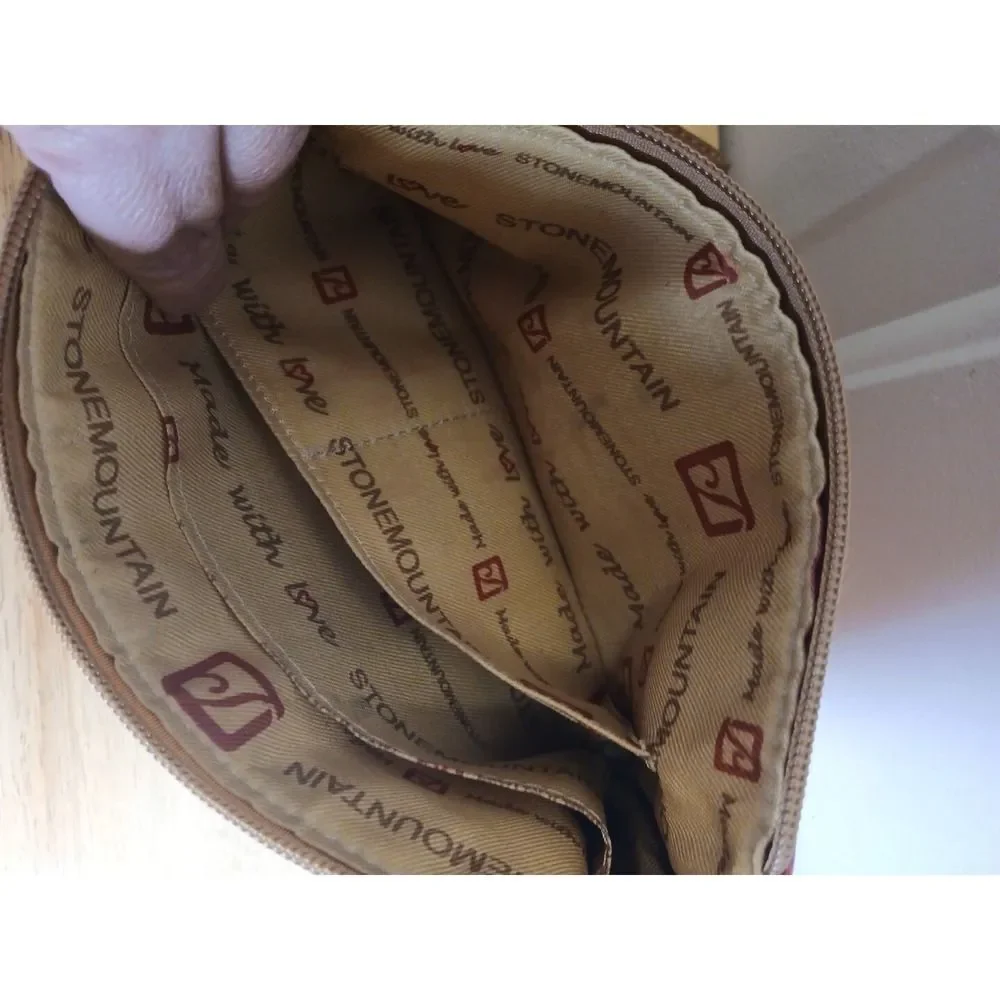 Stone Mountain Clutch Red Bag‎ Brown Handle Toiletry Bag Makeup Bag Cosmetic Bag